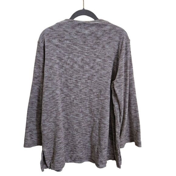 J. Jill NWOT Velour Funnel Neck Tan Space Dye Tunic Moonstone Bell Sleeve Size L - Picture 3 of 9